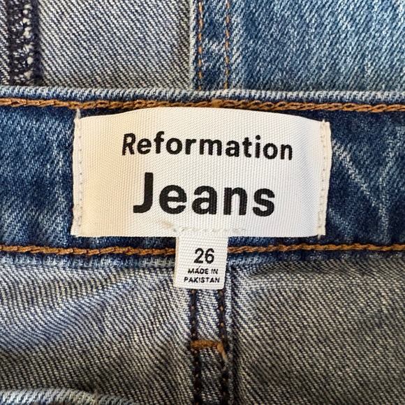 Reformation Daria Ultra High Rise Denim Maxi Skirt Blue Organic Cotton Size 26 - Picture 4 of 7